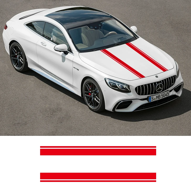 Автомобильные наклейки и в полоску для Mercedes Benz A C CLA CLA45 GLA45 Audi A3 A5 BMW Fiat Toyota MINI Cooper