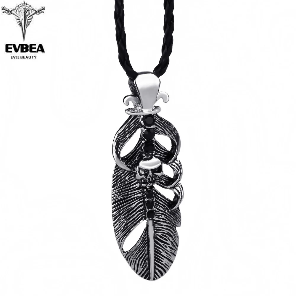 Monla Japan Takahashi Goro's Titanium Hiphop Men Necklace Punk Style Feather Pendant Shape Long Chain Stainless Steel | Украшения и