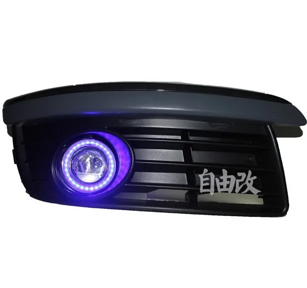 EOsuns angel eye светодиодные дневные ходовые огни DRL+ противотуманная фара+ объектив проектора для volkswagen VW Jetta Sagitar, Golf 5 Вариант 2006-10