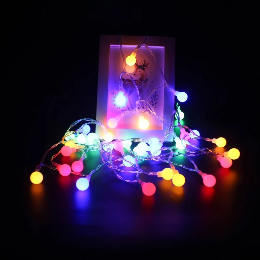 4m 40LED String Lights Bubble Ball Shape Festival Wedding Party Decor Lighting Strings Waterproof 3 Modes 3Colors Battery Power | Освещение