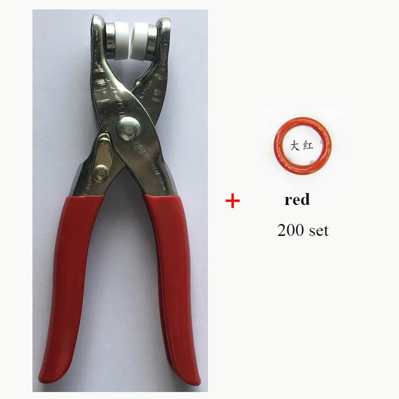 plier and 200 red 1 шт., плоскогубцы, набор 200, 9,5 мм, хорошее металлическое зубчатое крепление, кнопки, 20 цветов, легко установить, крепеж, кнопки, пряжки - Цвет: plier and 200 red
