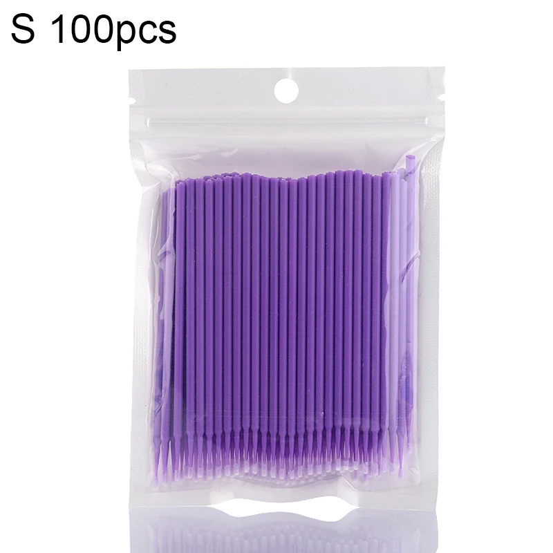 Small x 100pcs Yolix 100 шт микро прочный одноразовый инструмент для очистки ресниц для наращивания ресниц, кисти для макияжа, аппликаторы, кисти для туши, тампоны - Handle Color: Small x 100pcs