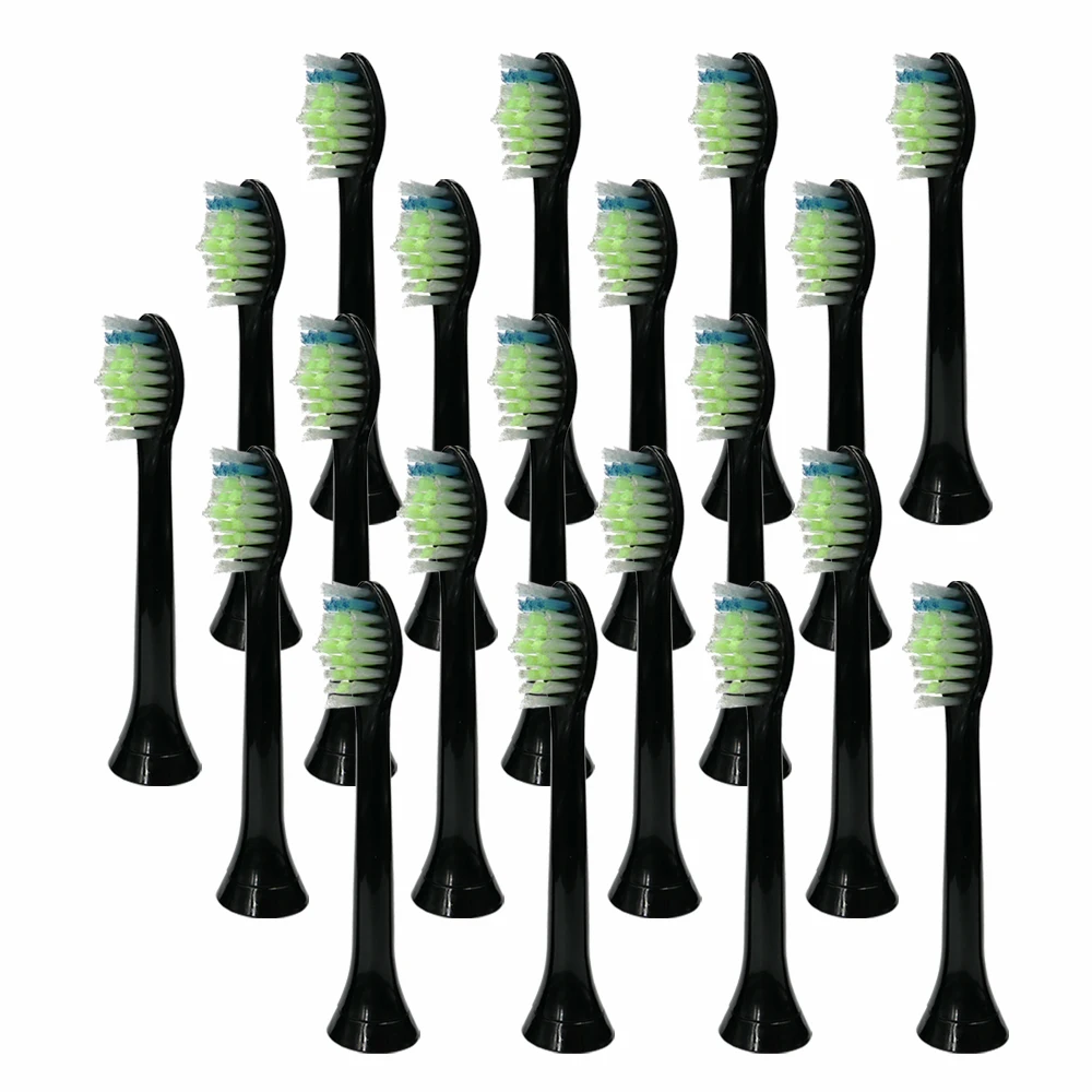 20 шт сменные насадки для зубной щетки для Philips Sonicare DiamondClean HydroClean Black HX6064 насадки для электрической зубной щетки
