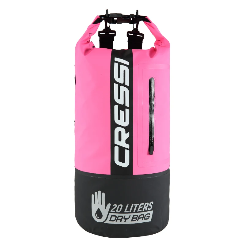 BLACK PINK Cressi 20L сухая Сумка премиум-класса, рюкзак для дайвинга, снаряжение для дайвинга, водонепроницаемая сумка большого объема для подводного плавания, дайвинга, дрейфующих лодок - Цвет: BLACK PINK