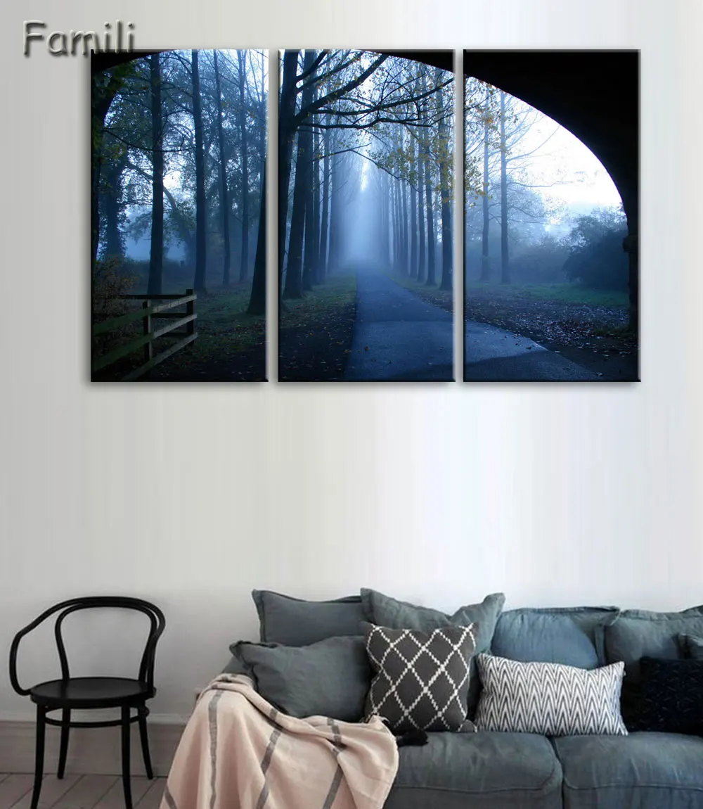 3 шт. декоративная настенная Картина на холсте снежная дорога|canvas painting|picture