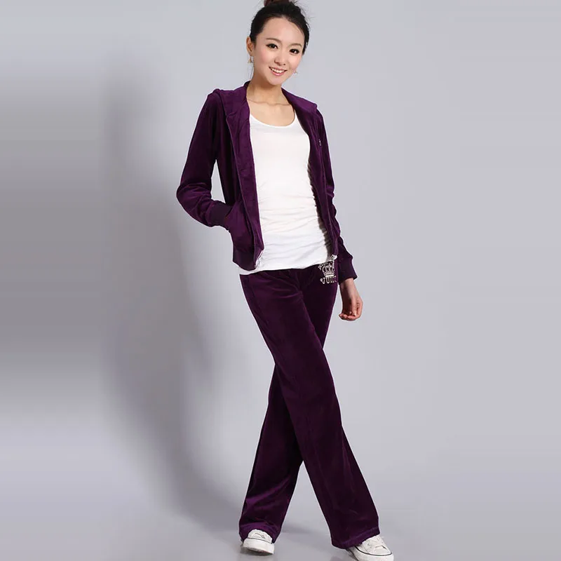 Весна/осень 2020 женские брендовые вельветовые спортивные костюмы Велюровый
