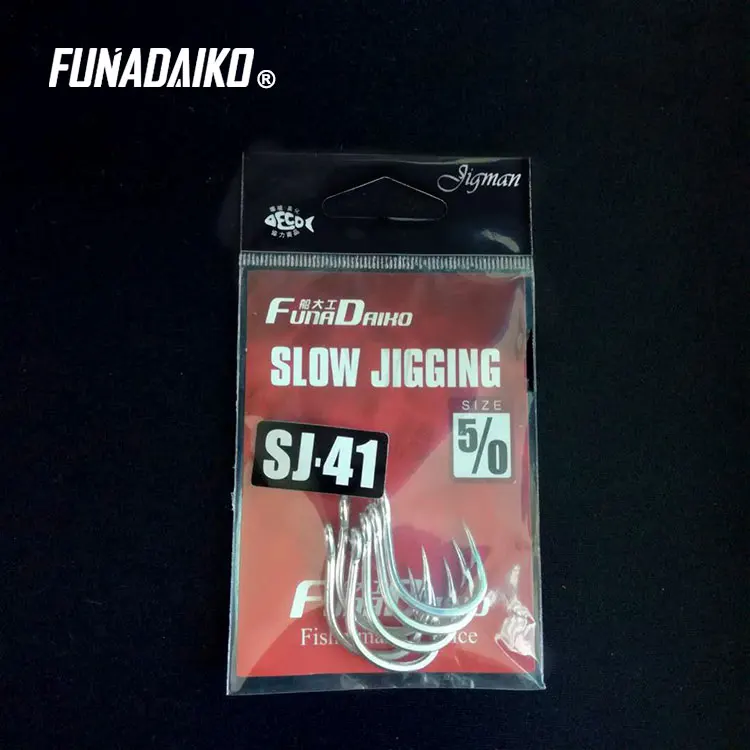 

FUNADAIKO SJ41 High carbon steel fishing hook fishing jigging hook fishing assist hooks Barbed Hook bulk sharp hooks