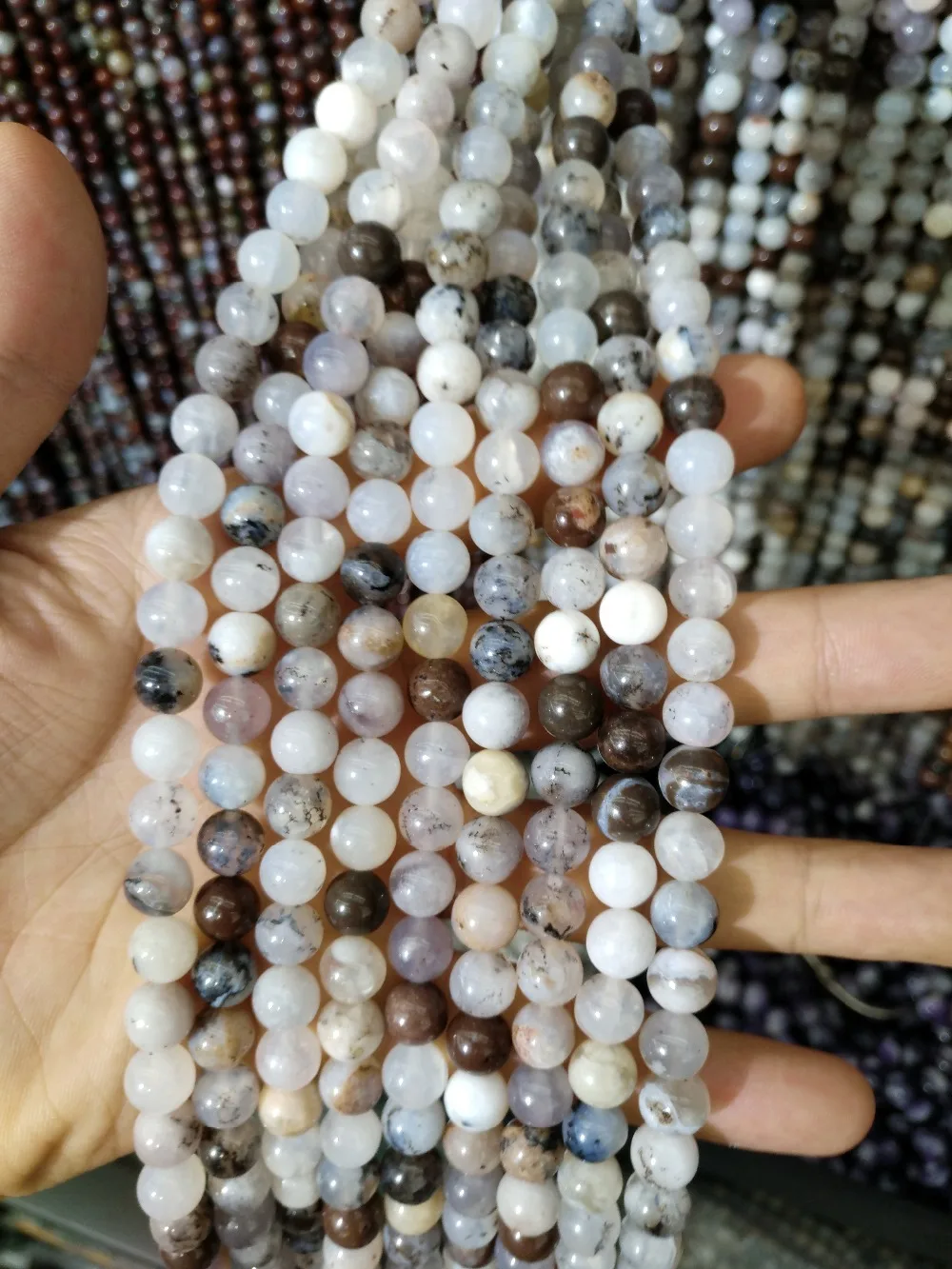 

Natural White Opal 8mm Gem Stone Beads,White Chrysoprase Opal Beads 15.5'/string 2 strings/lot