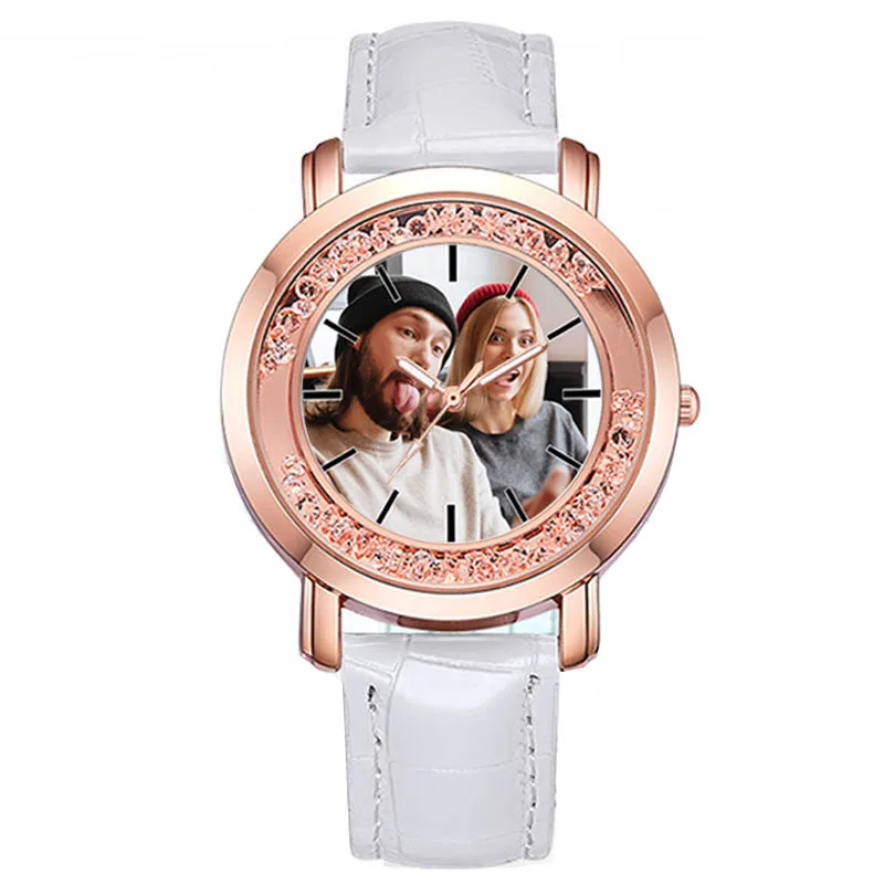 

A3320w personalized watch Womens wristwatches put your own photo Luxury watches with Rhinestone fake diamend lady birthday gift