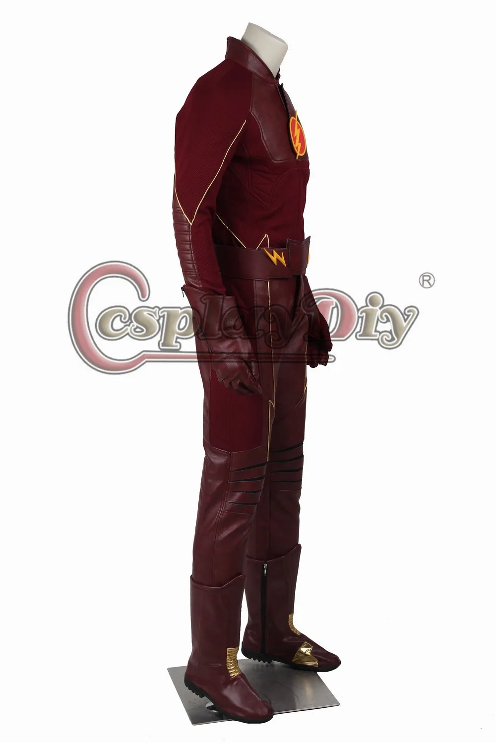 Cosplaydiy The Flash( First Seacon) Barry Allen Cosplay Costume Adult Men's Halloween Cosplay Outfit Custom Made