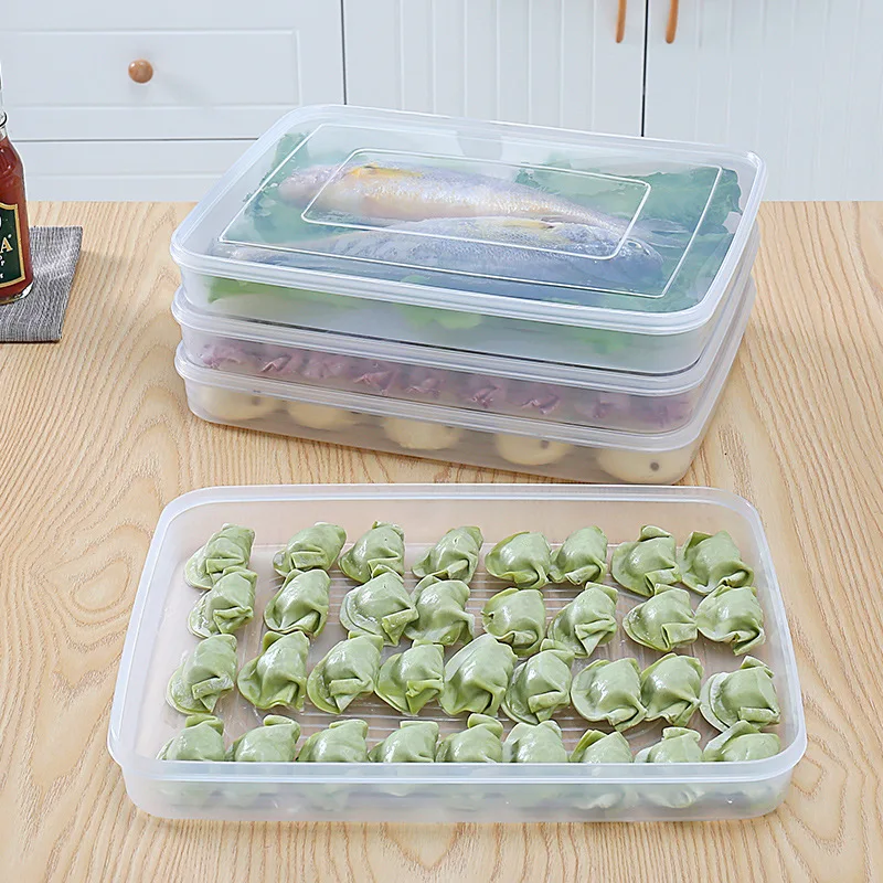 

1 pcs Dumpling Boxes Dumplings Wonton Tray Refrigerator Compartment Preservation Box