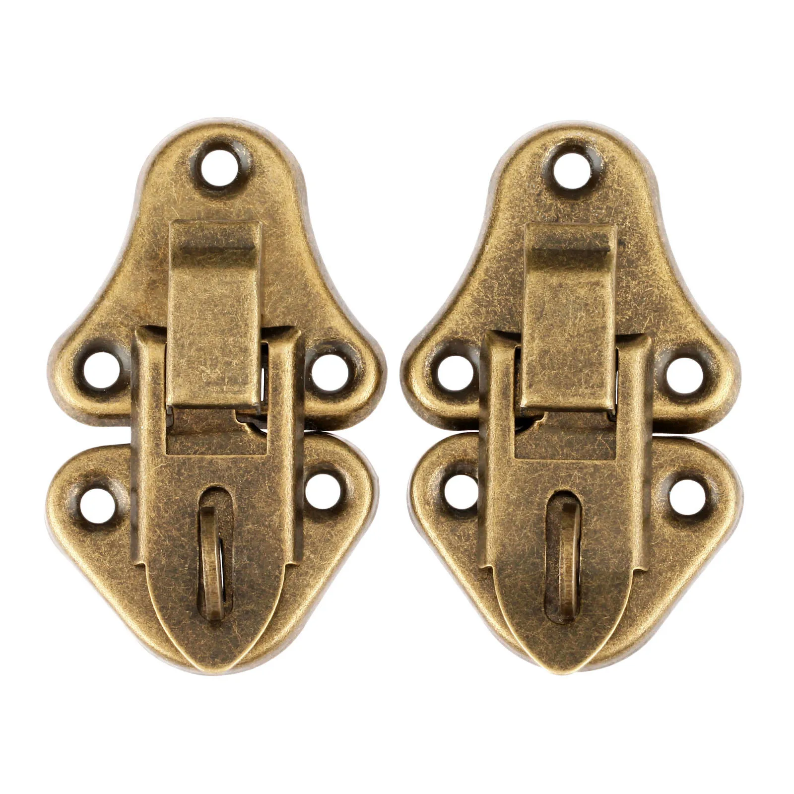 DRELD 2Pcs Antique Brass Latch Furniture Jewelry Box Hardware Gift Suitcase Buckles Toggle Hasp Catch Clasp 55*33MM | Обустройство