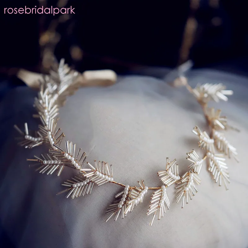 Свадебный головной убор rosebridalpark золотистая тиара ручной работы свадебная