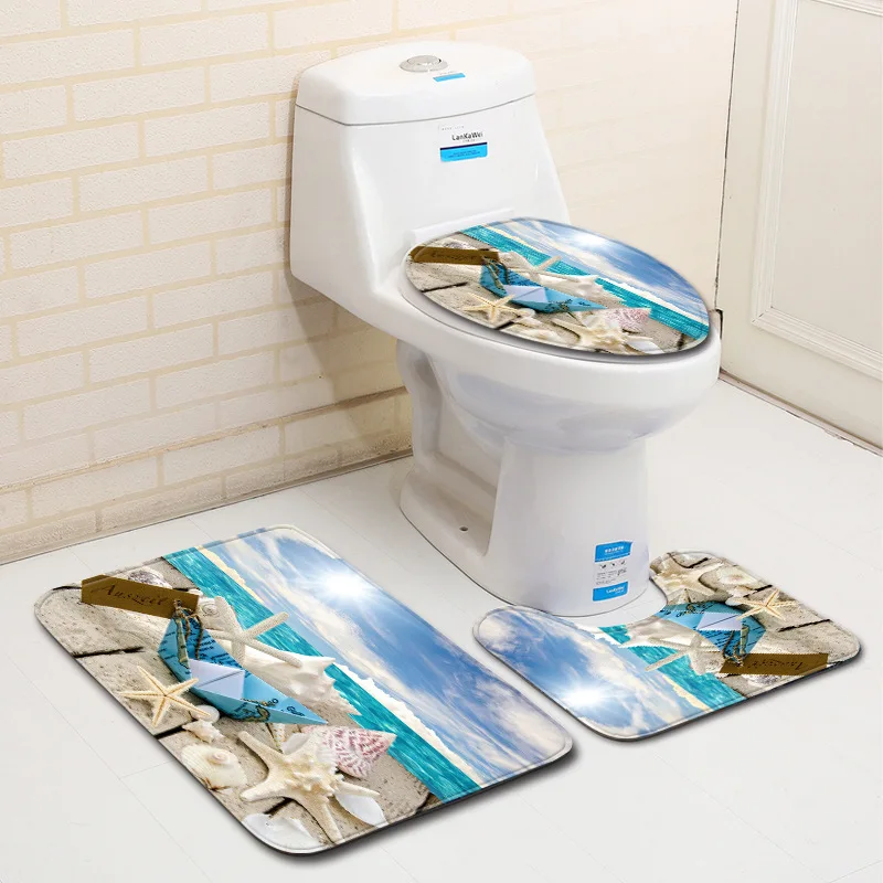 Бесплатная доставка 3 шт. кокосовое дерево Banyo коврик для ванной комнаты Набор