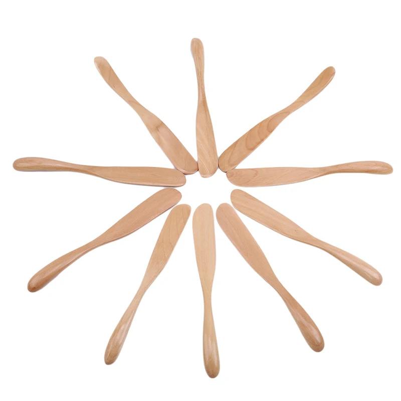 10 шт./компл. натуральная древесина дерево резцы шпателя масло Ножи Wonton пельмени