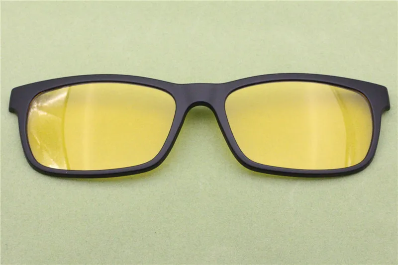 yellow Модель No 007 одиночные обрезки TAC поляризационные, прямоугольной формы солнцезащитные очки линзы для миопия, Гиперметропия очки дополнительные клип на солнцезащитные очки - Lenses Color: yellow