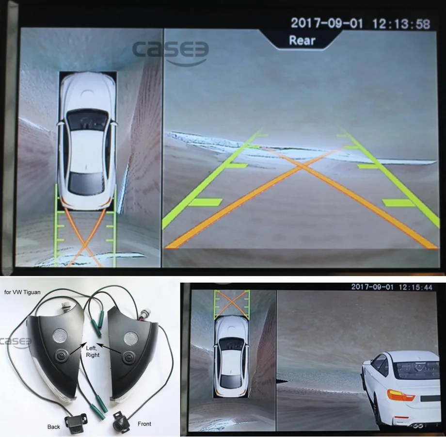 Для Volkswagen lamando, Teramont 360 градусов панорамный обзор Bird eye 4 способ панорамный фотоаппарат система парковки DVR 1080 P