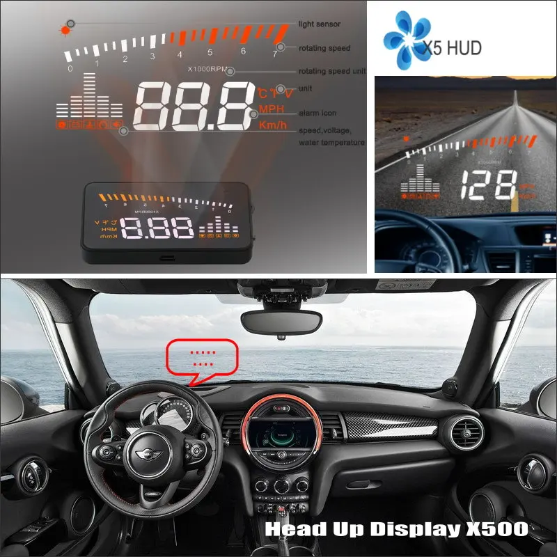 Car HUD Head Up Display For Mini Cooper R55/R56/R57/R60/R61 Auto Electronics Refkecting Windshield Safe Driving Screen Projector