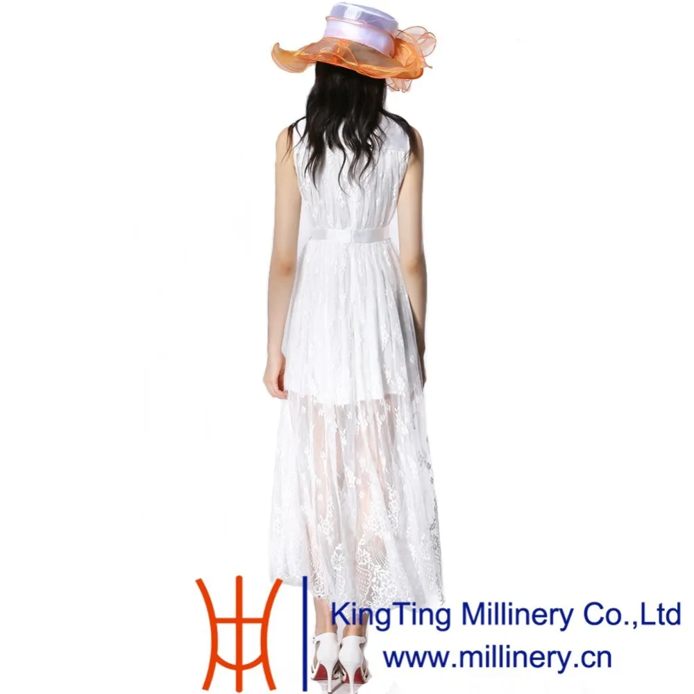 June'syoung 2015 новые летние модные органза hats100 % широкими полями Лето Защита от