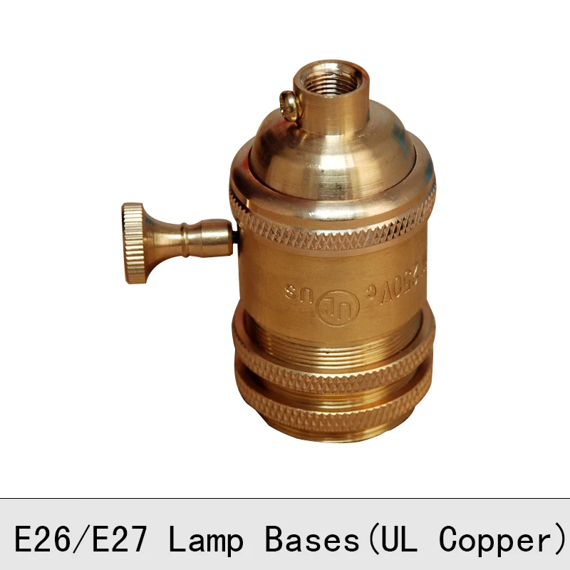 Винтажный держатель лампы Эдисона медь Ретро стиль античная золотая ручка