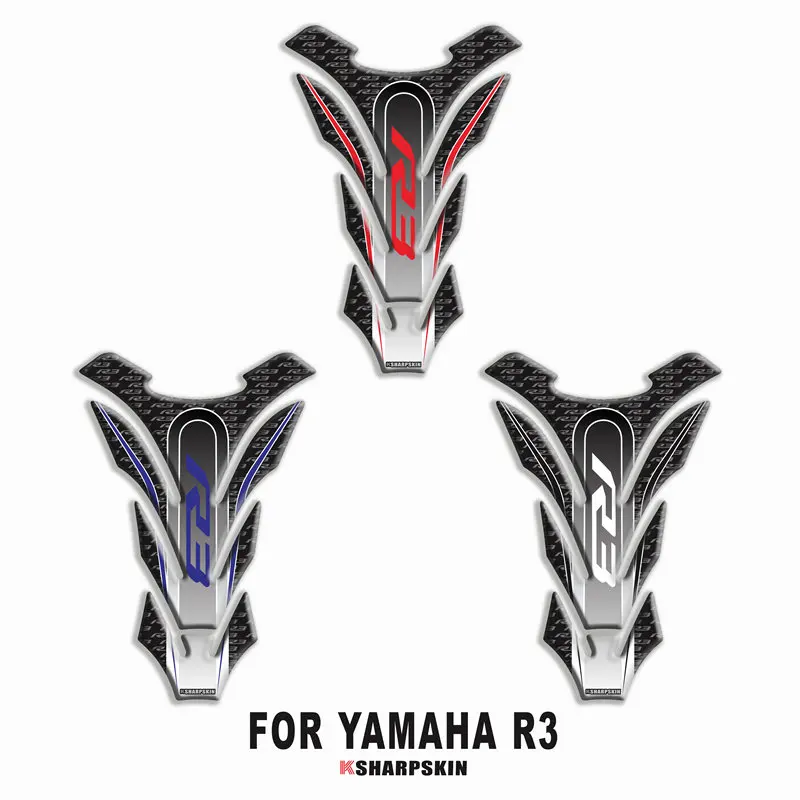 Motorcycle 3D fuel tank pad sticker protective decorative decal For YAMAHA R3 Tank Pad Sticker