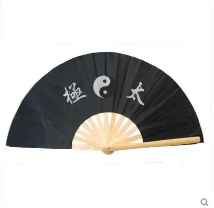 Черный красный Taiji кунг-фу вентилятор чистый пластик Taiji вентилятор Тай Чи двойной боковой вентилятор правая и левая рука