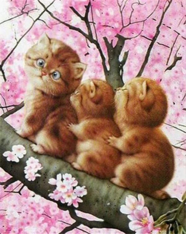 Diy Мозаика Вышивка с кристаллами наборы животных Cat полный смолы круглых