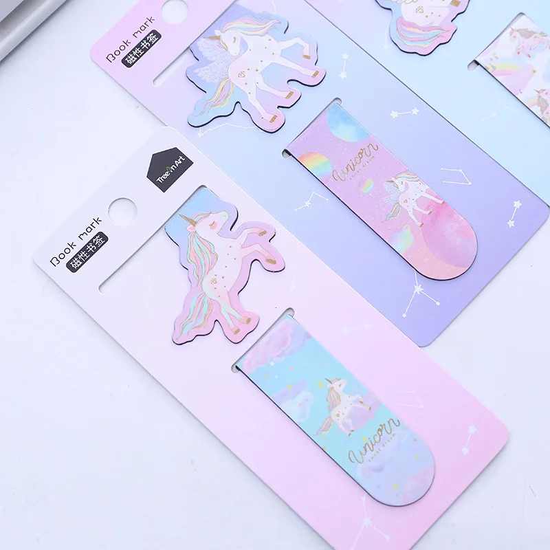 Магнитные закладки в виде единорога 2 шт./упак. | Канцтовары для офиса и дома