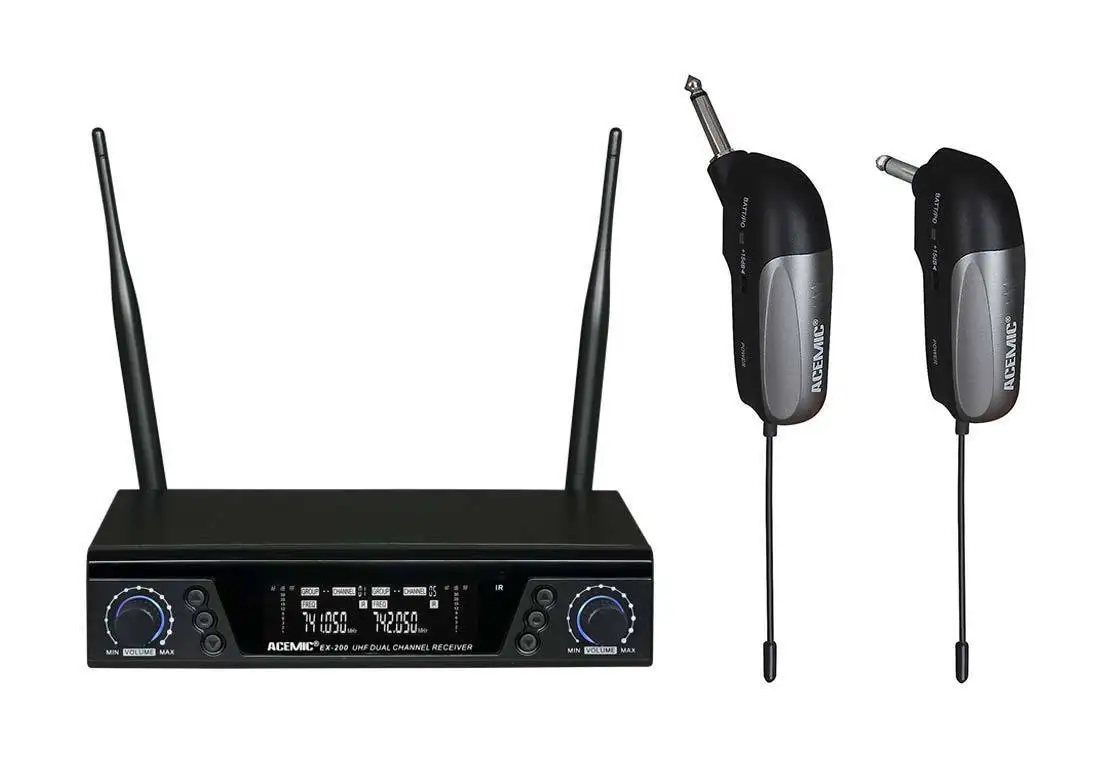 Professional UHF Wireless Mic System DUAL Guitar BASS Violin Receiver transmitte | Электроника