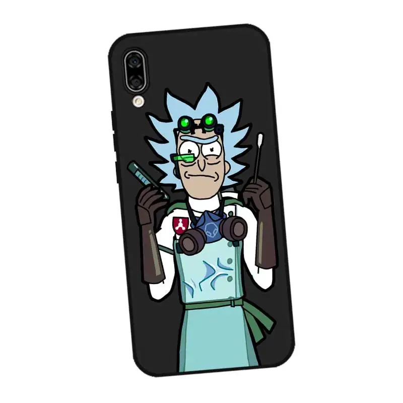 P183 Rick And Morty замечательный черный силиконовый чехол для huawei Honor 8C 8X9 10 20i V10 V20 Note10 Max