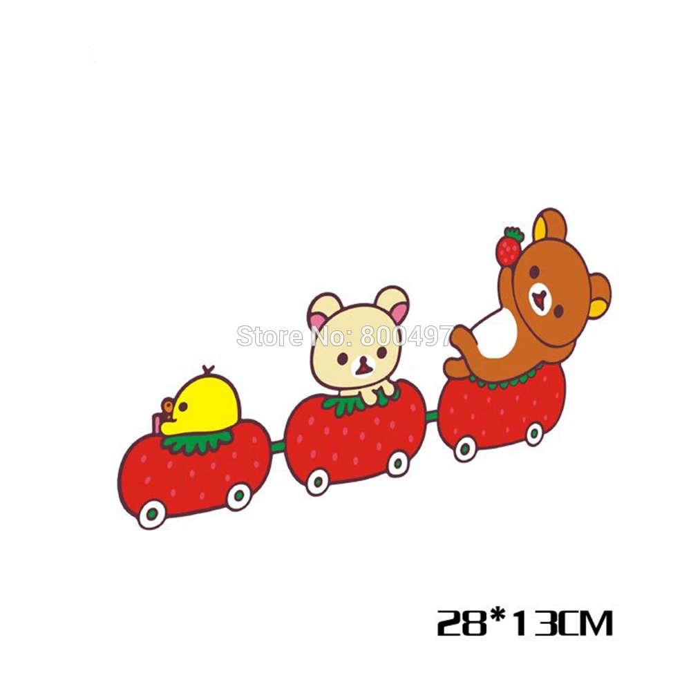 Newest Car Cover Cartoon Bear Rilakkuma Playing Stickers for Tesla Toyota Volkswagen Chevrolet Honda Kia Ford Hyundai Lada | Автомобили и