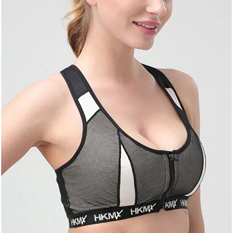 Women's sports bra fashion underwear zipper front buckle underwear ultra-thin XL shockproof and quick-drying ladies underwear