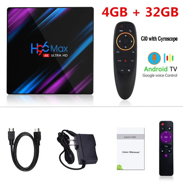 4GB32GB G10-Gyro H96 MAX RK3318 Android tv Box 9,0 4G 64GB 4K HD Smart tv Box 2,4& 5,0G WiFi Bluetooth 4,0 Box Google Play медиаплеер - Цвет: 4GB32GB G10-Gyro