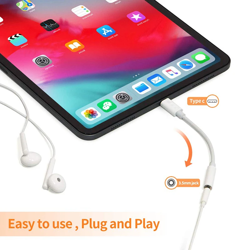 Для iPad Pro 11 usb type-C до 3,5 мм адаптер для наушников для iPad Pro 1" 12,9 type C до Aux аудио кабель наушники