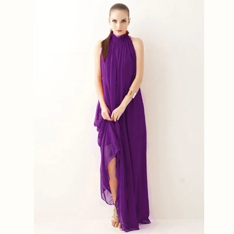 Женское летнее длинное шифоновое платье в богемном стиле женская одежда платья