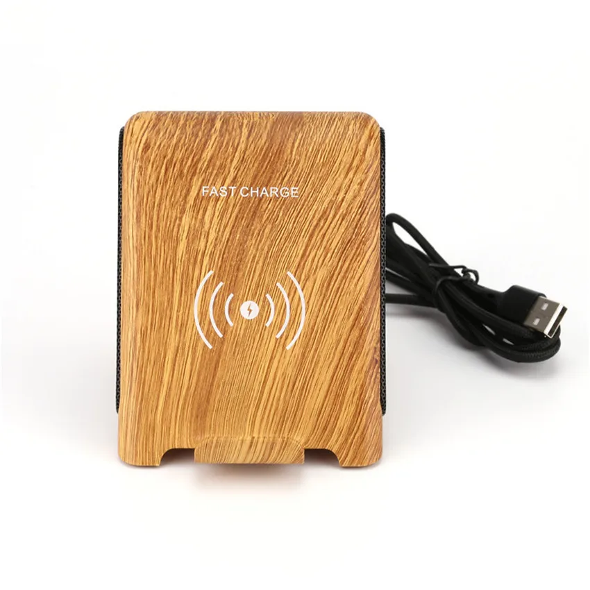 Деревянные Bluetooth bluutooth беспроводные колонки с QI беспроводным зарядным