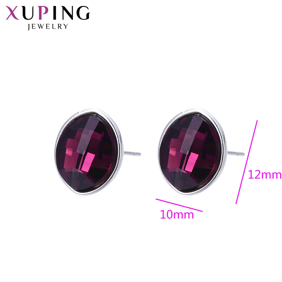 Xuping простые круглые серьги гвоздики с разноцветными кристаллами от Swarovski модные