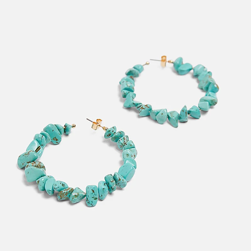 Женское ожерелье ручной работы ZA Винтажное колье чокер с синим и красным камнем