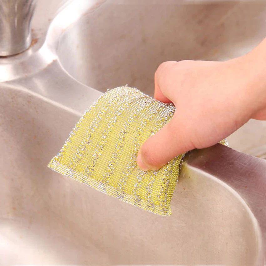 4pcs Sponges &amp Scouring Pads Kitchen dishwashing cloth absorbent dish rag brush pot durable kitchen cleaning | Дом и сад