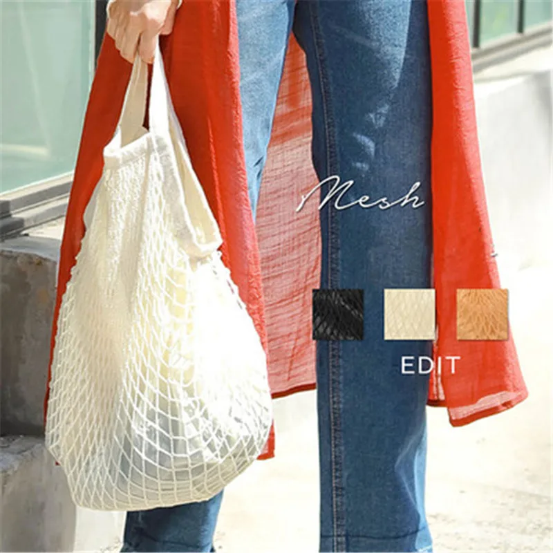 Milk bear New Summer Women Handbags Hollow Mesh Bag Totes single shoulder Net bag Student Foldable shopping letter digital B | Багаж и