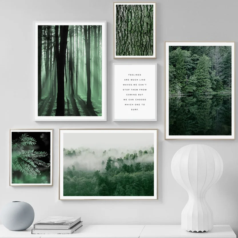 

Green Tree Forest Plants Quote Landscape Nordic Posters And Prints Wall Art Canvas Painting Wall Pictures For Living Room Decor