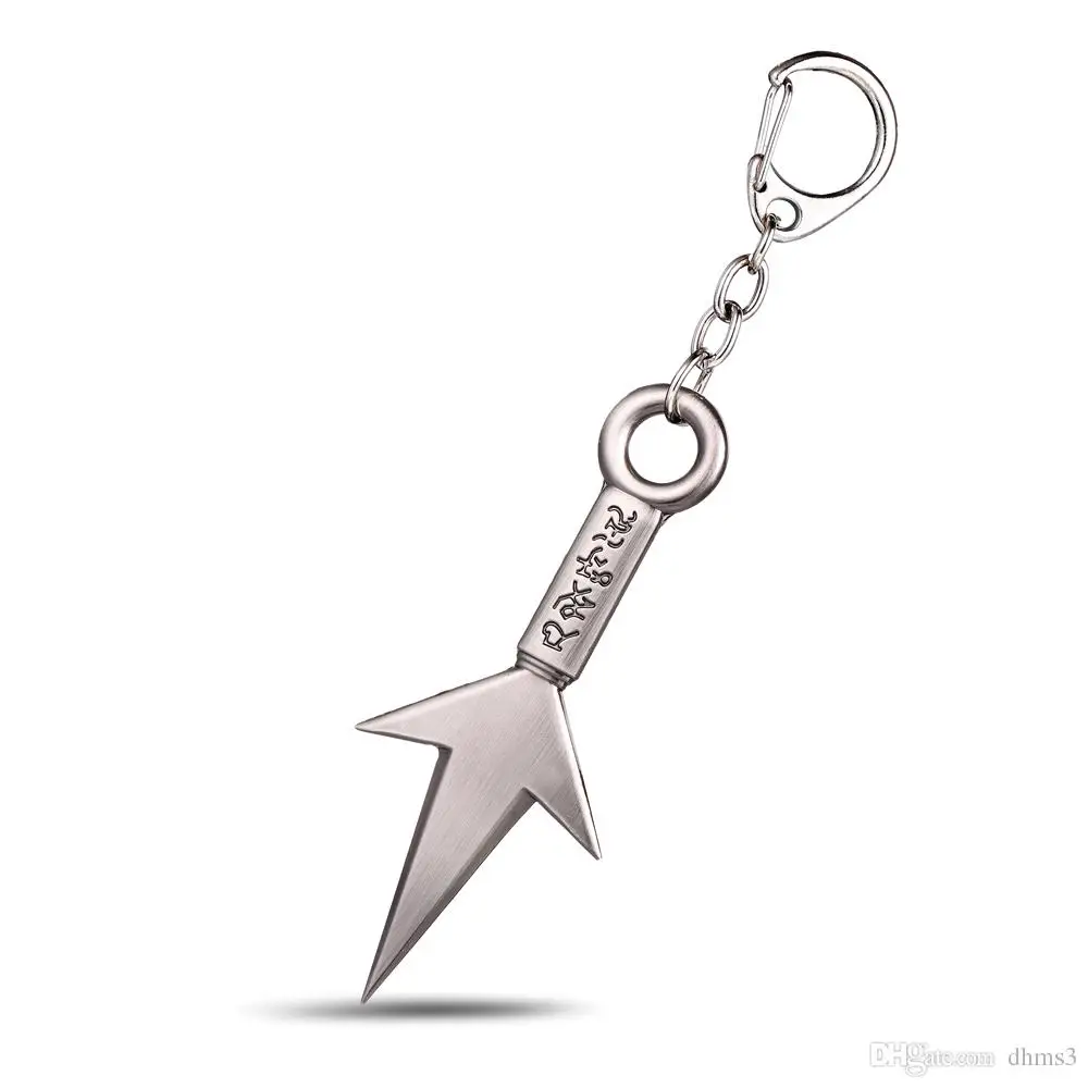 sliver Брелок с символикой Наруто Саске Учиха кунай оружие меч кулон брелок на цепочке фигурка для мужчин женщин игрушка ювелирные изделия автомобиль аксессуары - Цвет: sliver