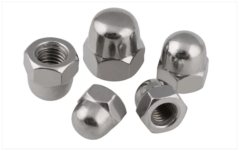 5-10pcs/lot stainless steel 1/4 5/16 3/8 7/16 1/2 5/8#6#8#10 British/American system Nuts Acorn Nuts cap nut blind nuts