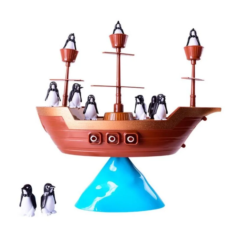 Juego de equilibrio de Barco Pirata, rompecabezas de pingüino pequeño, juego de mesa interactivo para padres e hijos, juego de fiesta familiar