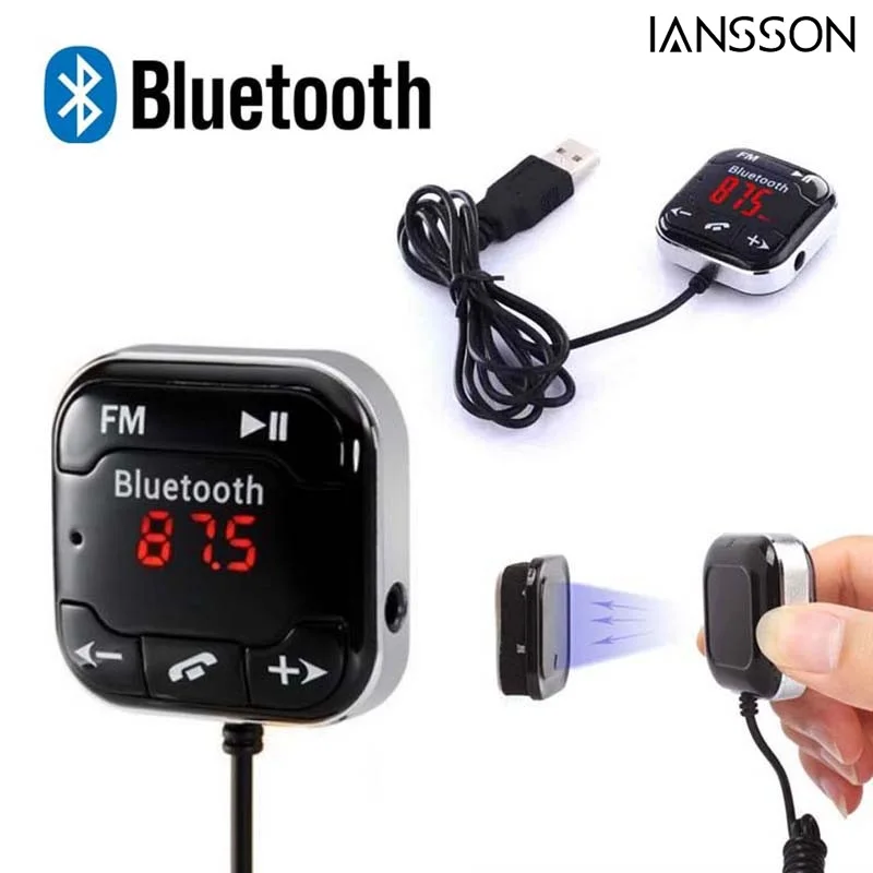 A2DP Car Kit Wireless Bluetooth FM MP3 Player 3.5mm Audio AUX TF card Slots + Dual USB Magnetic sticker | Электроника