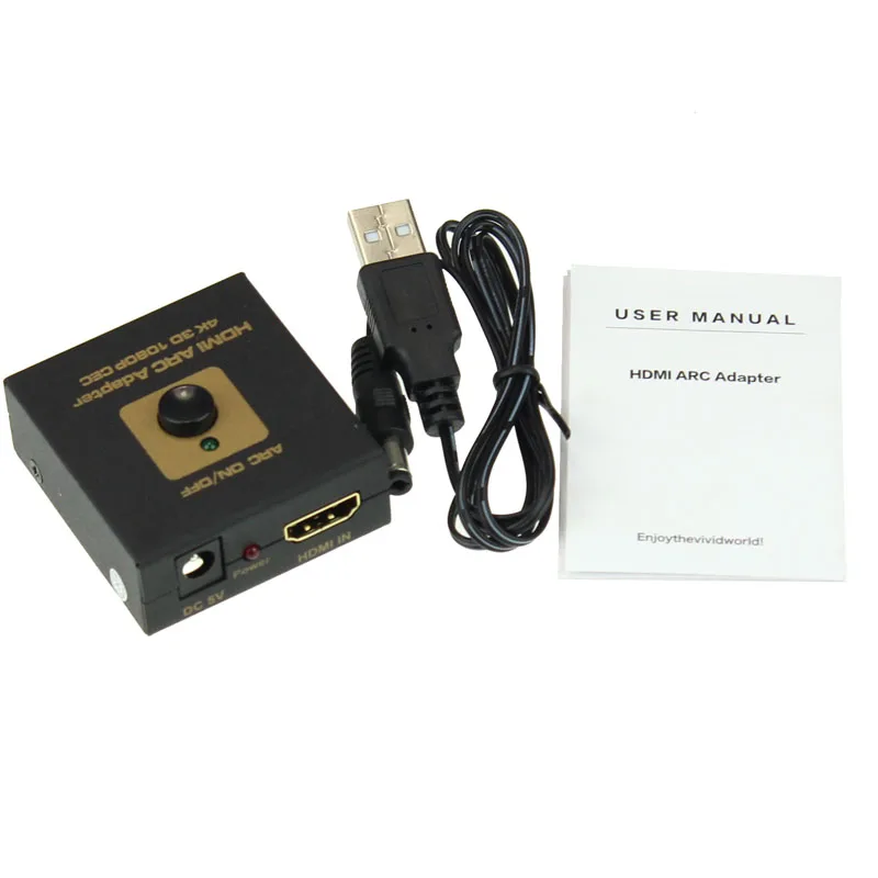 Высококачественный черный HDMI ARC адаптер к HDMI и оптический аудио конвертер 4k 3D 1080P CEC с USB к DC 5,5 мм кабель питания FE9