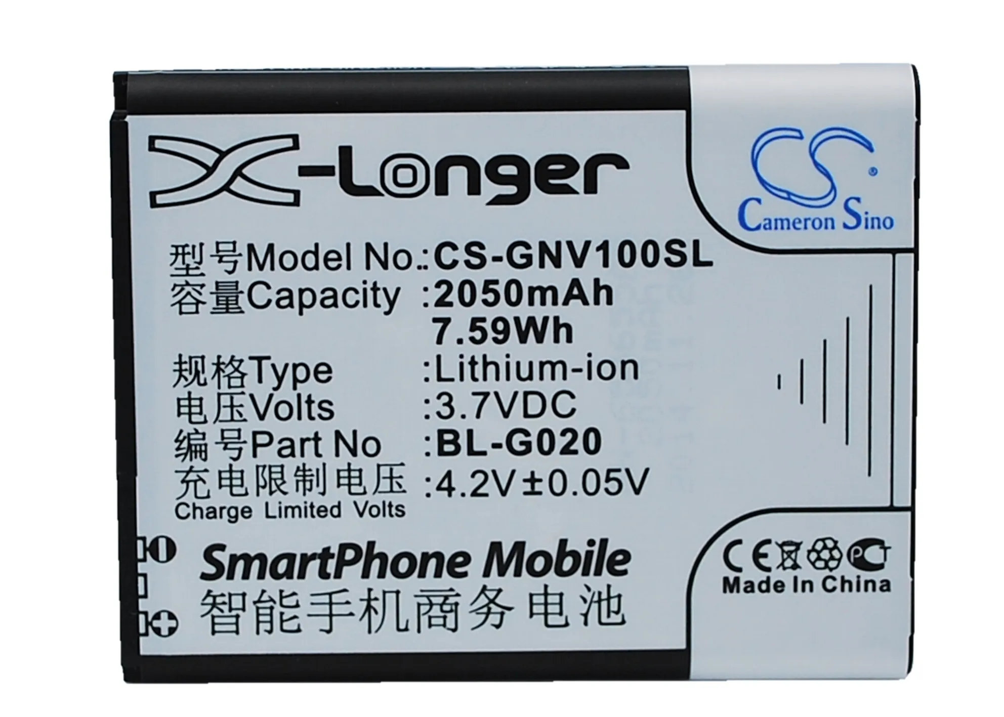 Аккумулятор Cameron Sino на 2050 мАч для GIONEE A326 A809 GN787 V100|cameron sino|battery forcameron sino battery |