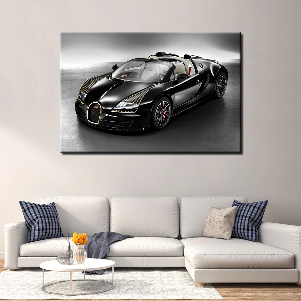 Художественное украшение стены Bugatti Veyron супер автомобиль постер печать на холсте