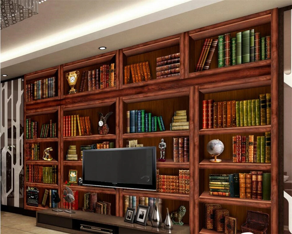 3D фотообои Beibehang натуральный книжный шкаф Фреска для спальни гостиной дивана