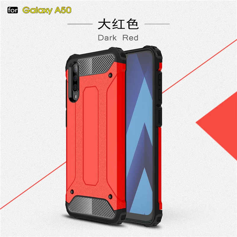Для Samsung Galaxy A50 чехол A505F/DS силиконовая Броня Жесткий ПК задняя крышка для |